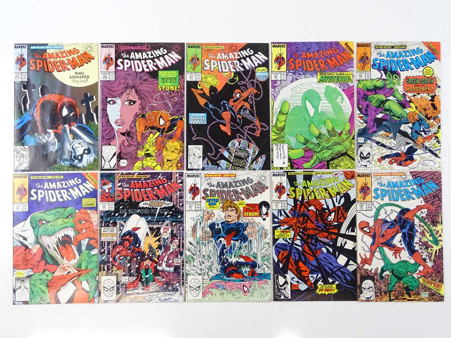 Lot 146 - AMAZING SPIDER-MAN #308, 309, 310, 311, 312,...