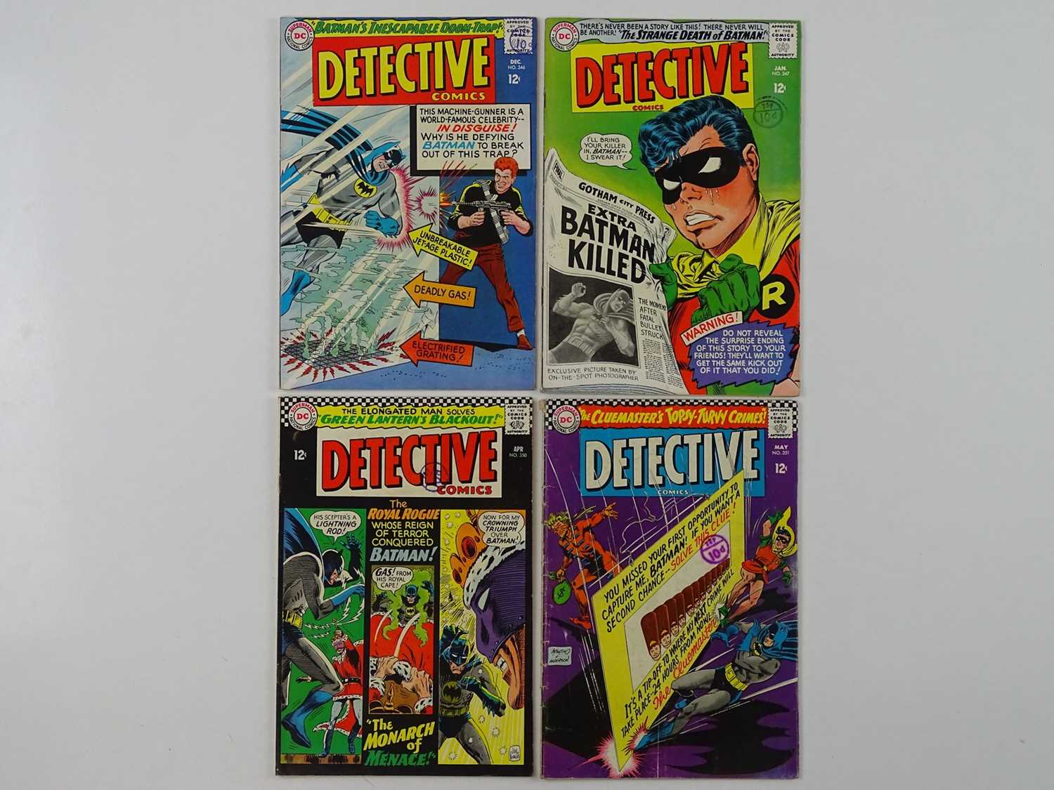 Lot 246 - DETECTIVE COMICS: BATMAN #346, 347, 350, 351