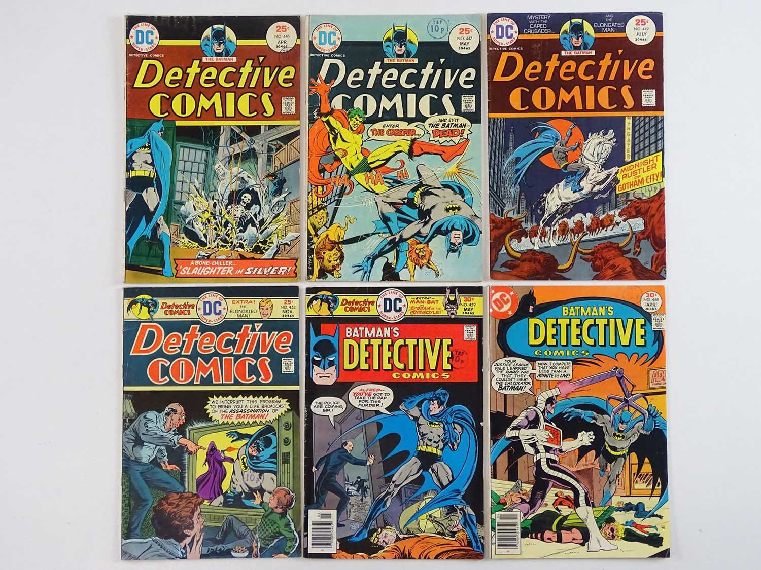 Lot 496 - DETECTIVE COMICS: BATMAN #446, 447, 449, 453,