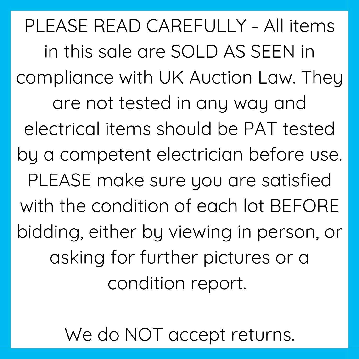 Lot 1 - PLEASE READ CAREFULLY - All items in this sale...