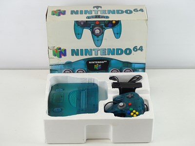 Lot 33 - Nintendo 64 console - aqua blue see through -...