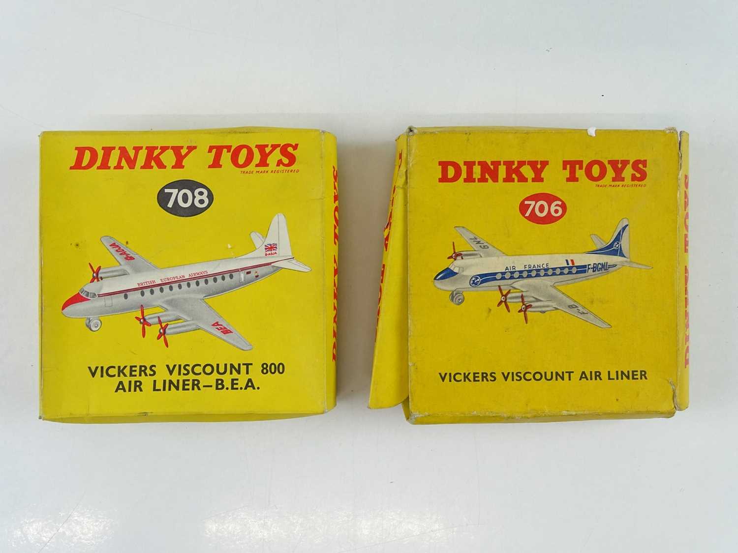 Lot 107 - A pair of DINKY Vickers Viscount Air Liners...