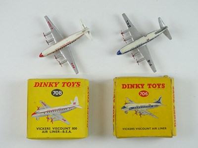 Lot 107 - A pair of DINKY Vickers Viscount Air Liners...