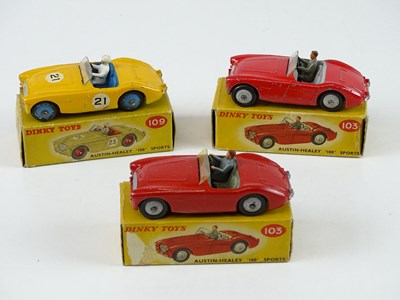Lot 127 - A group of DINKY Austin Healey '100' Sports