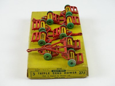 Lot 157 - A DINKY 27J Triple Gang Mower trade box...