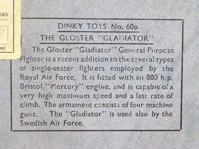 Lot 176 - A DINKY Toys pre-war 60p The Gloster...