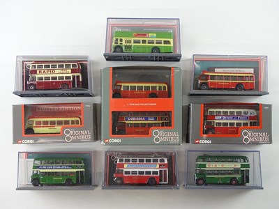 Lot 22 - A mixed group of 1:76 scale buses by Corgi OOC...