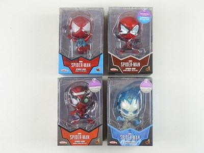 Lot 282 - A group of four HOT TOYS COSBABY Marvel Spider-...