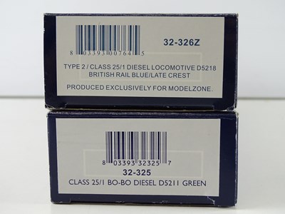 Lot 367 - A pair of BACHMANN OO Gauge class 25 diesel...