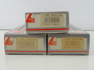 Lot 392 - A group of LIMA OO Gauge class 47 / 50 diesel...