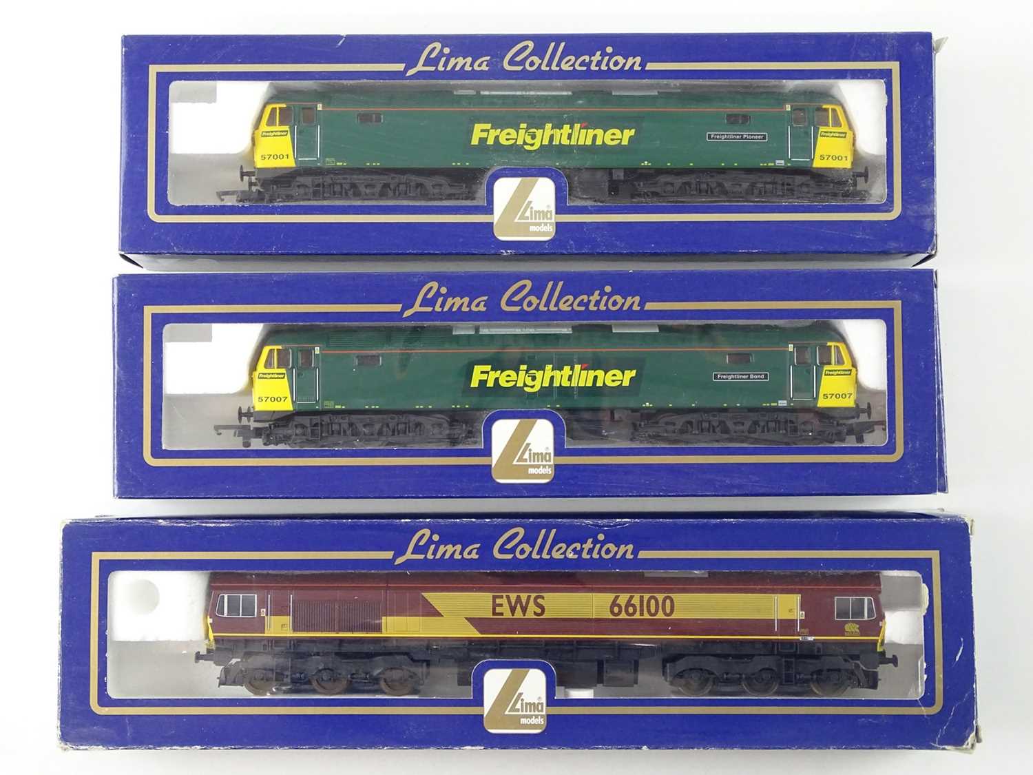 Lot 396 - A group of LIMA OO Gauge class 57 / 66 diesel...