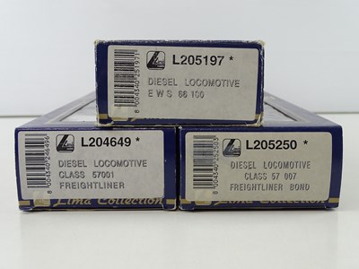 Lot 396 - A group of LIMA OO Gauge class 57 / 66 diesel...