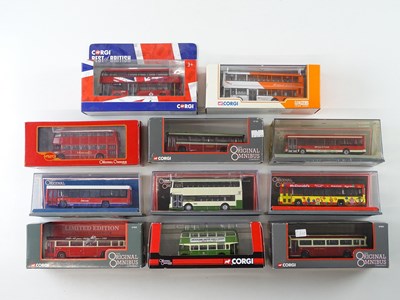 Lot 42 - A mixed group of 1:76 scale buses by Corgi OOC...