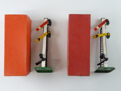 Lot 518 - A pair of HORNBY O Gauge No.2 Double Arm...