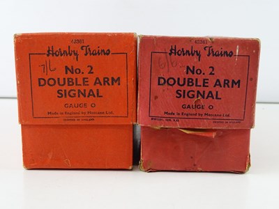 Lot 518 - A pair of HORNBY O Gauge No.2 Double Arm...