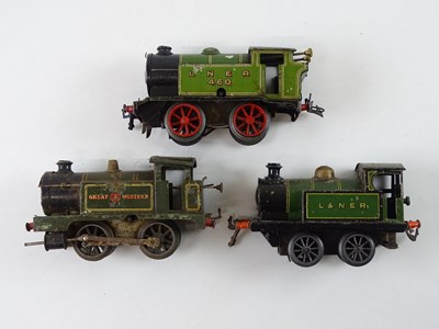 Lot 533 - A trio of clockwork O Gauge small steam tank...