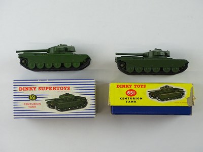 Lot 60 - A pair of DINKY 651 Centurion Tanks, one in...