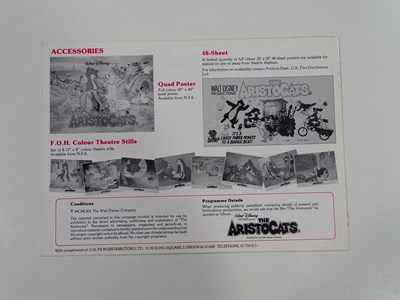 Lot 191 - WALT DISNEY: THE ARISTOCATS (1979) UK (60" x...