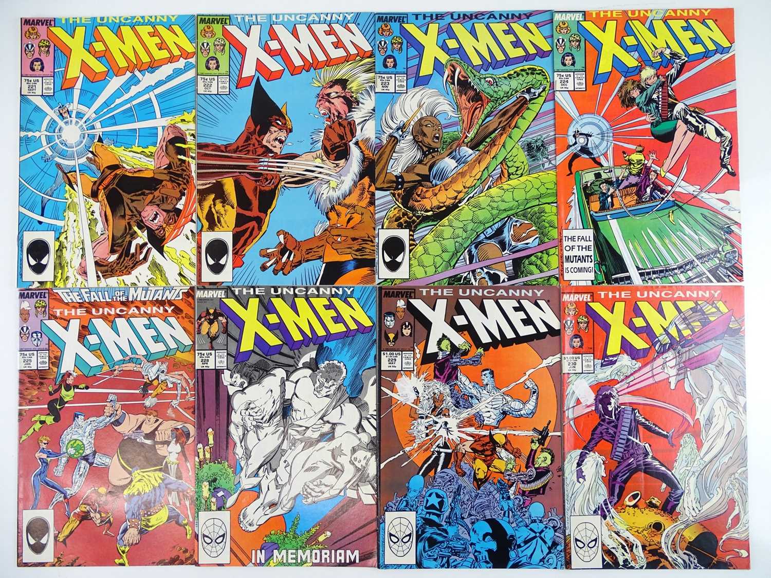 Lot 128 UNCANNY XMEN 221, 222, 223, 224, 225, 228,