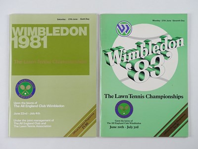 Lot 407 - A pair of Wimbledon souvenir programmes from...