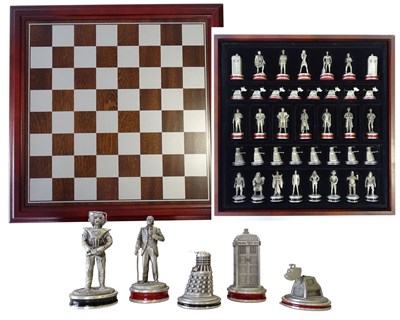 Lot 459 - DR WHO: A Danbury Mint pewter chess set...