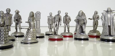 Lot 459 - DR WHO: A Danbury Mint pewter chess set...