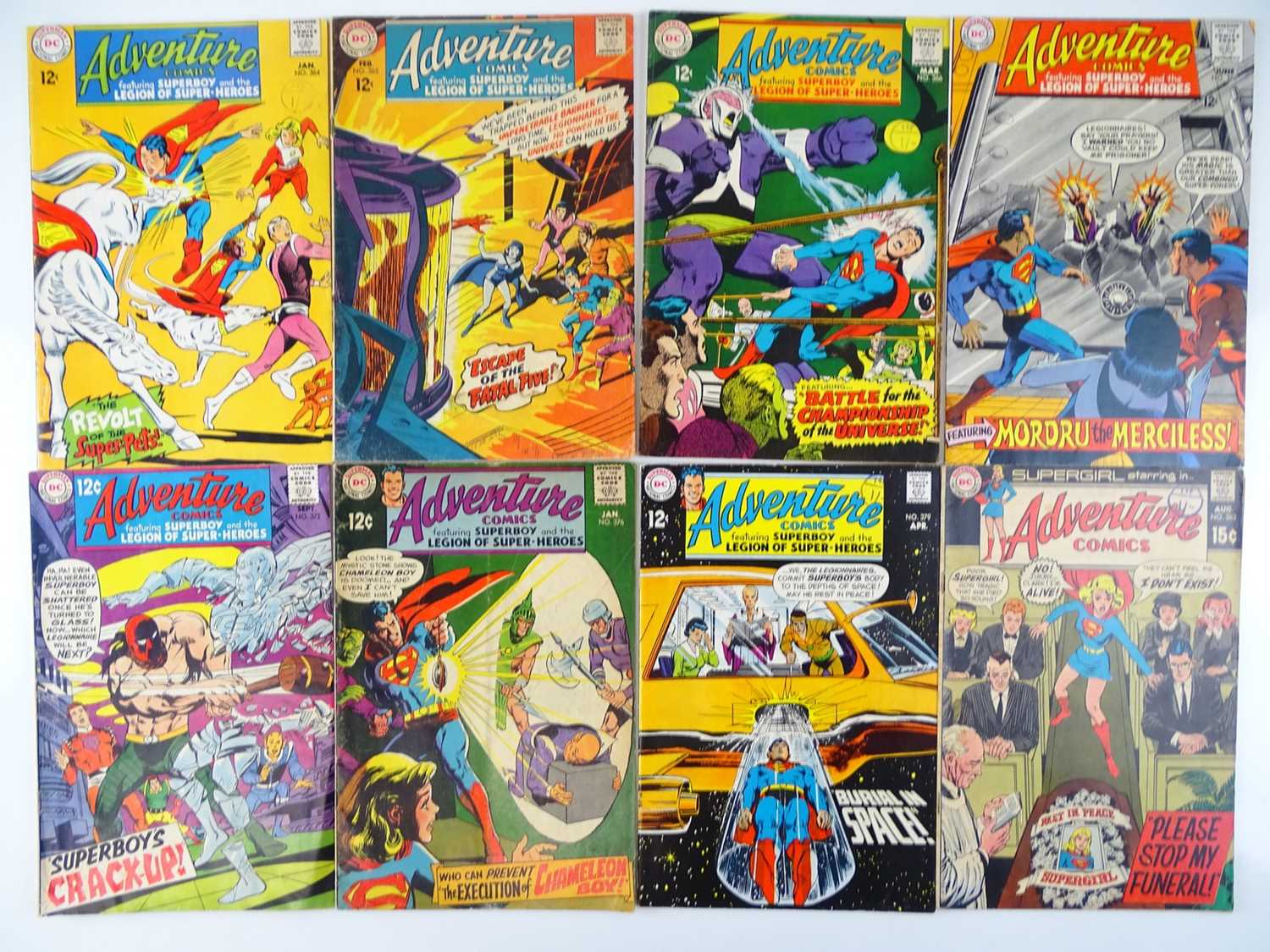 Lot 164 - ADVENTURE COMICS #364, 365, 366, 369, 372, 376,...