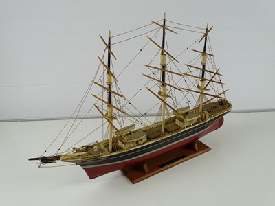 Lot 113 - A handbuilt model of a 3-masted tea clipper /...