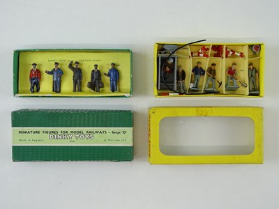 Lot 14 - A pair of DINKY O gauge figure sets comprising...