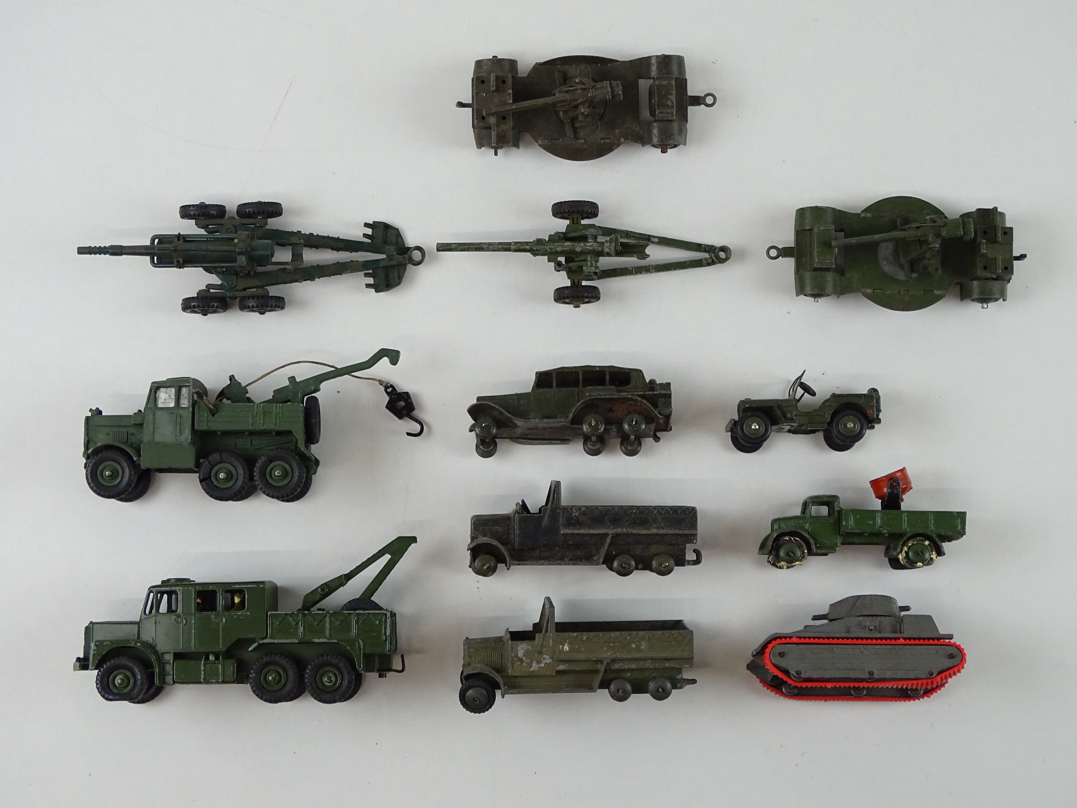 Lot 29 A Group Of Playworn DINKY Military Vehicles