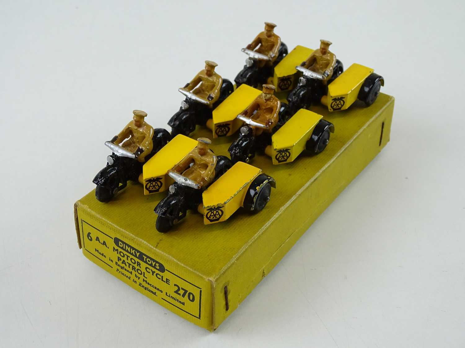 Lot 70 - A DINKY 270 A.A. Motor Cycle Patrol trade box...