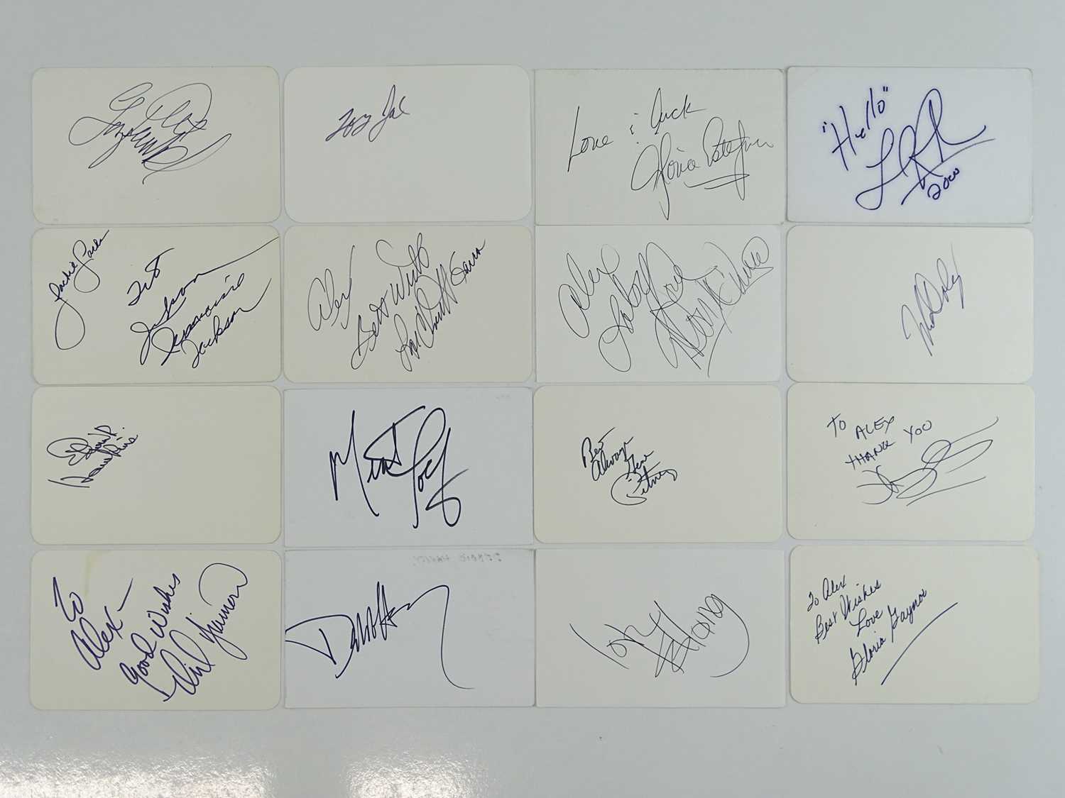 Lot 233 - POP AND ROCK: A mixed group of signed cards...