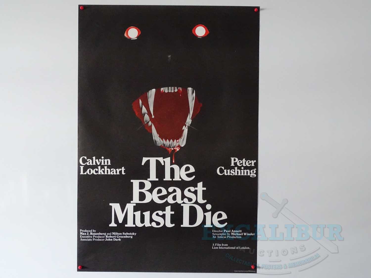 Lot 17 - THE BEAST MUST DIE (1974) - A UK one sheet...