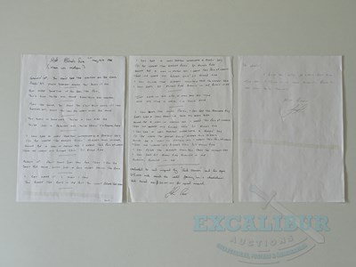 Lot 195 - A pair of original handwritten lyric sheets...