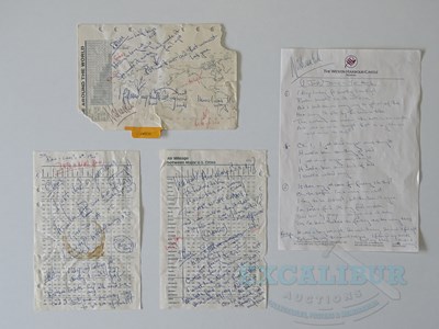 Lot 197 - A set of rough lyric notes on Filofax pages...