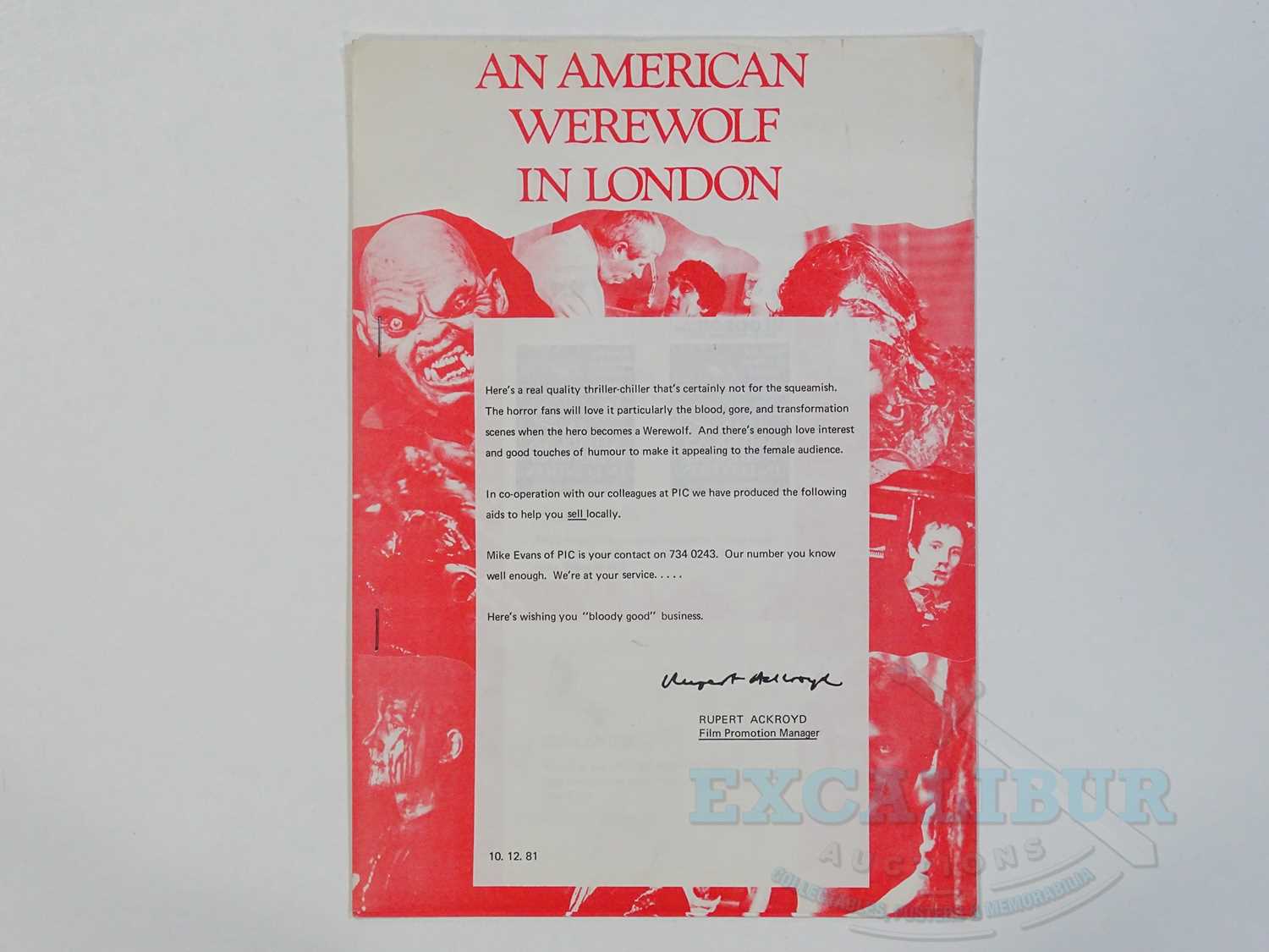 Lot 2 - AN AMERICAN WEREWOLF IN LONDON (1981) - An...