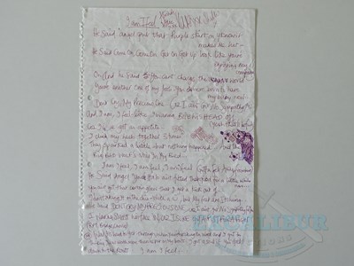 Lot 201 - An original handwritten page of lyrics for the...
