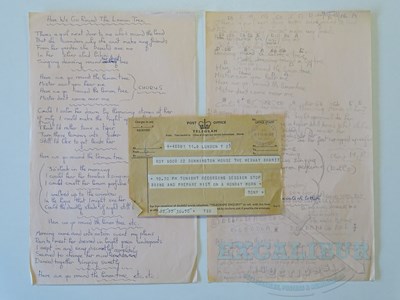 Lot 247 - A selection of handwritten lyrics by Roy Wood...