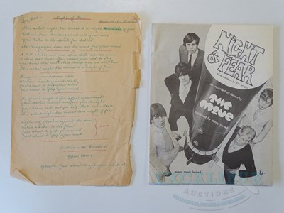 Lot 250 - THE MOVE - A page of handwritten lyrics and...