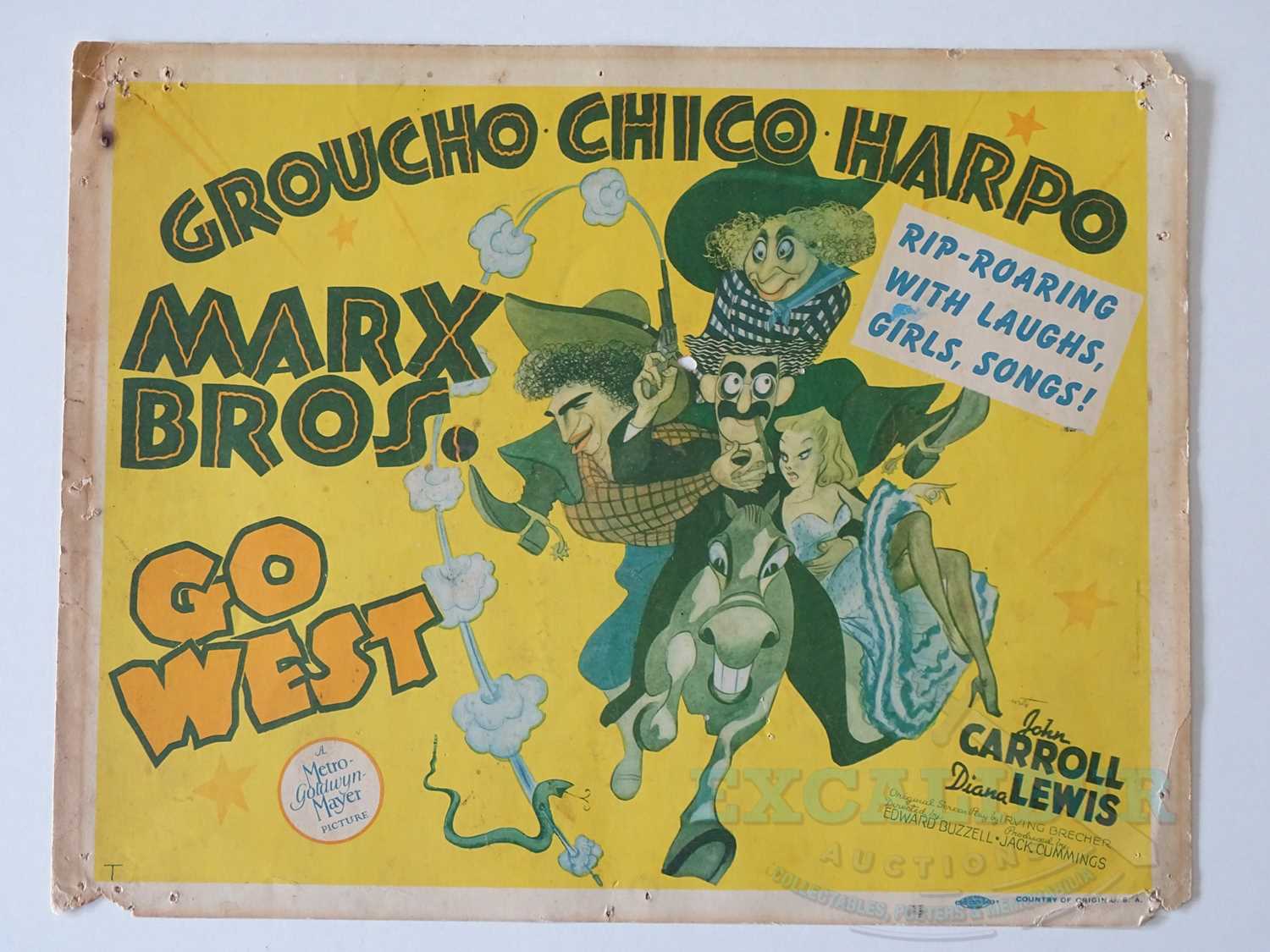 Lot 281 - THE MARX BROTHERS - 'Go West' (1940) US lobby...