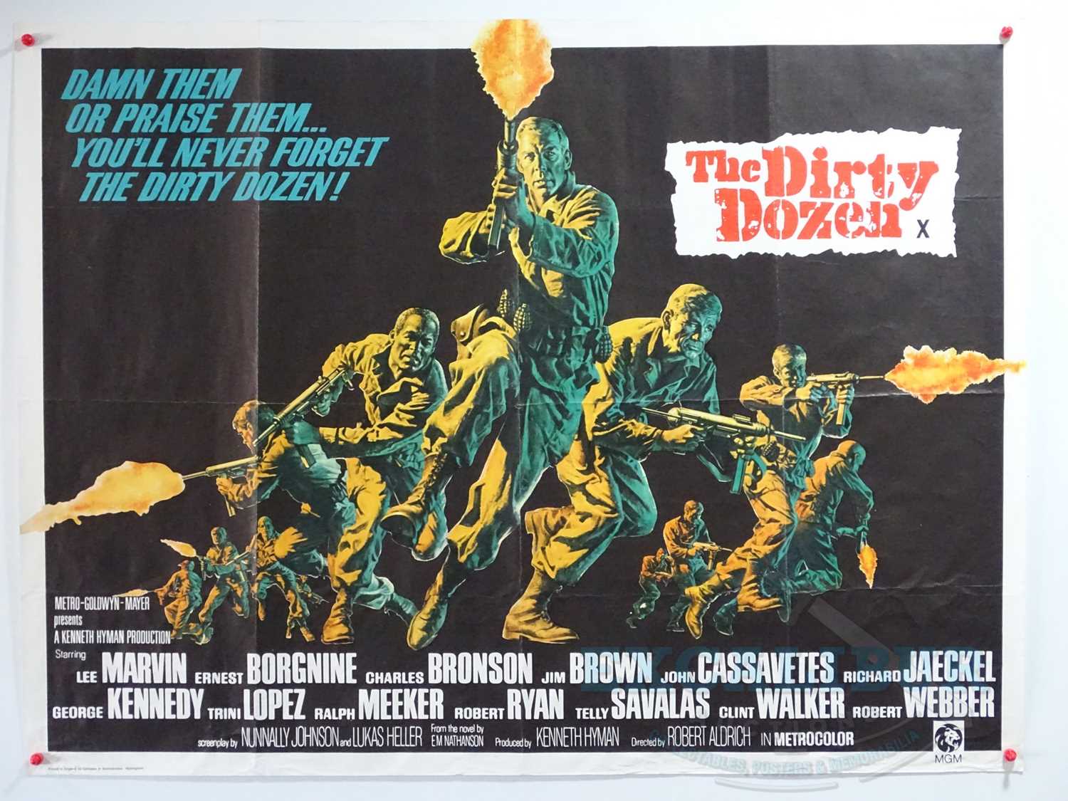 Lot 355 - THE DIRTY DOZEN (1967) - A UK quad film poster...