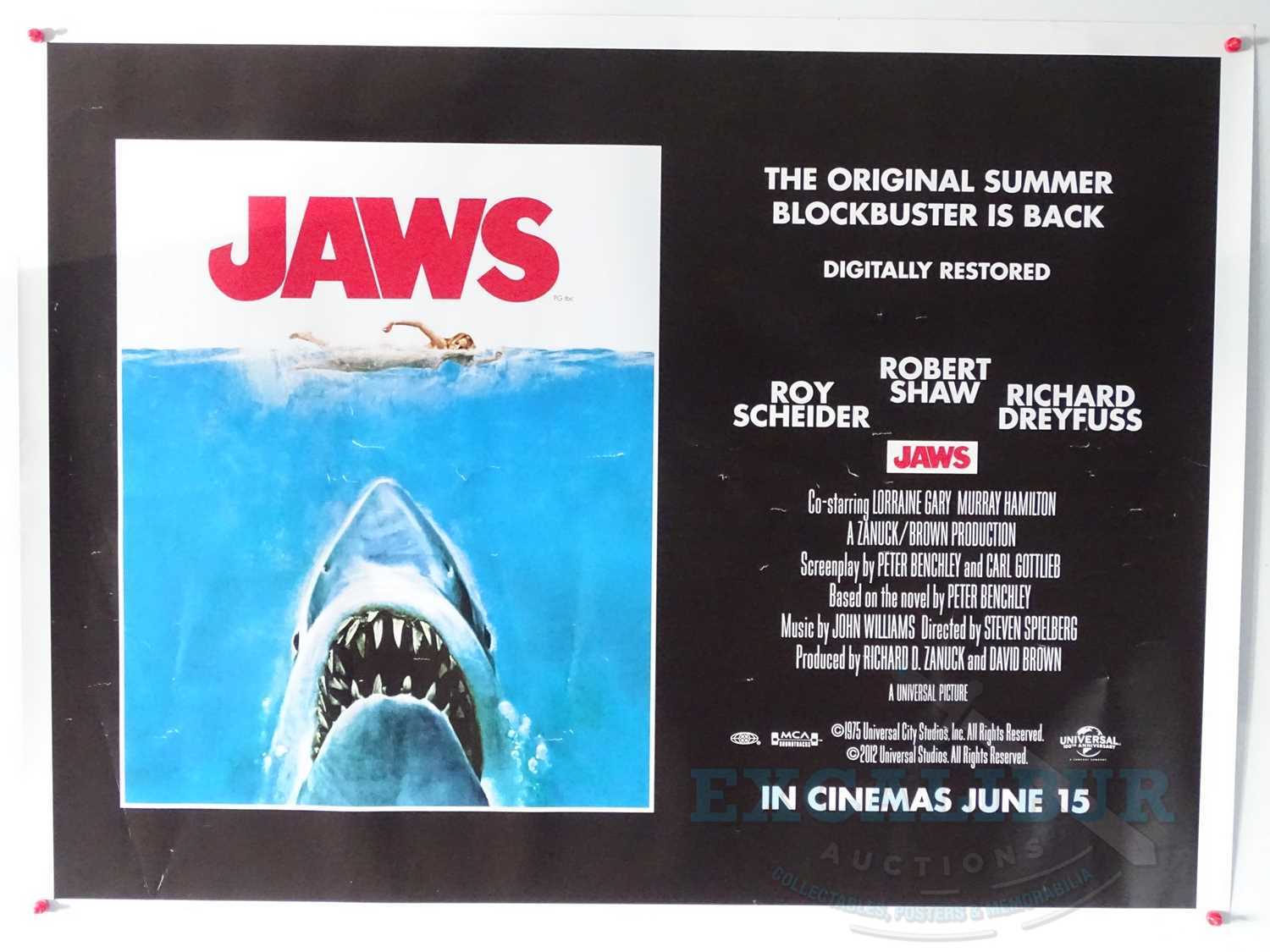 Lot 426 - JAWS (2012 rerelease) - A UK quad film poster -...