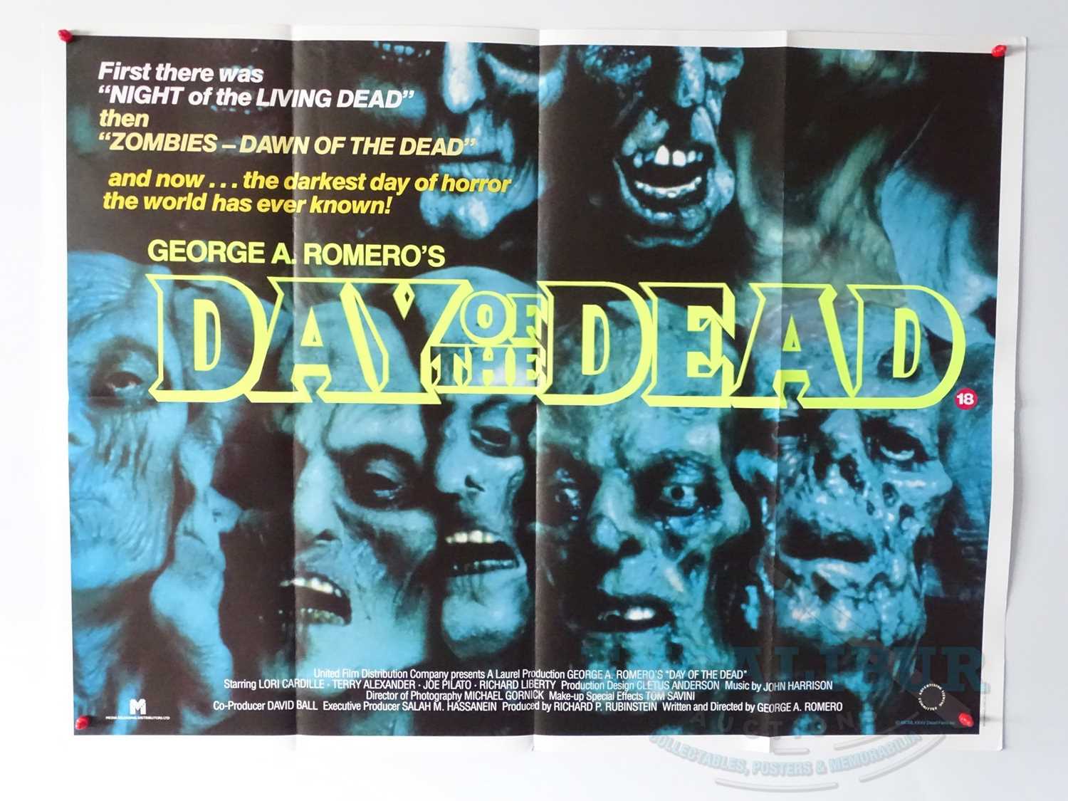 Lot 5 - DAY OF THE DEAD (1985) - UK quad film poster -...