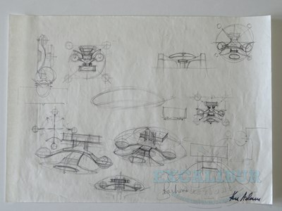 Lot 502 - An original KEN ADAM set design sketch JAMES...