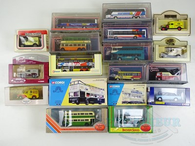 Lot 2 - A mixed group of diecast cars, buses and...