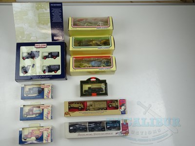 Lot 7 - A group of diecast vans, buses etc. by LLEDO...