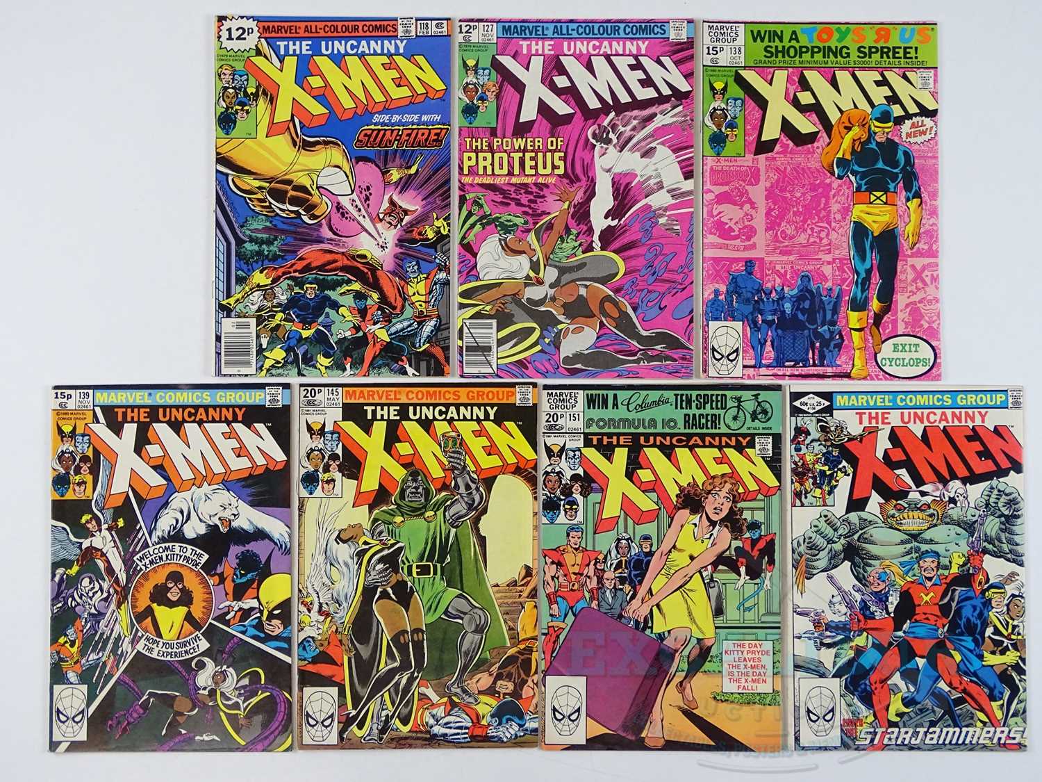 Lot 228 - UNCANNY X-MEN # 118, 127, 138, 139, 145, 151,