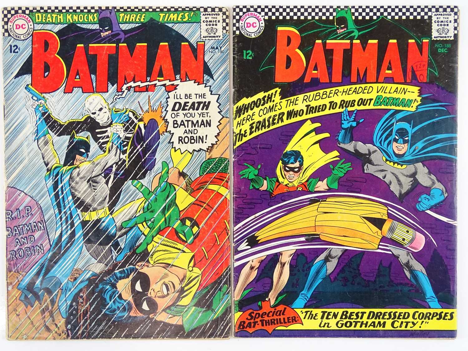 Lot 451 - BATMAN #180 & 188 - (2 in Lot) - (1966 - DC -
