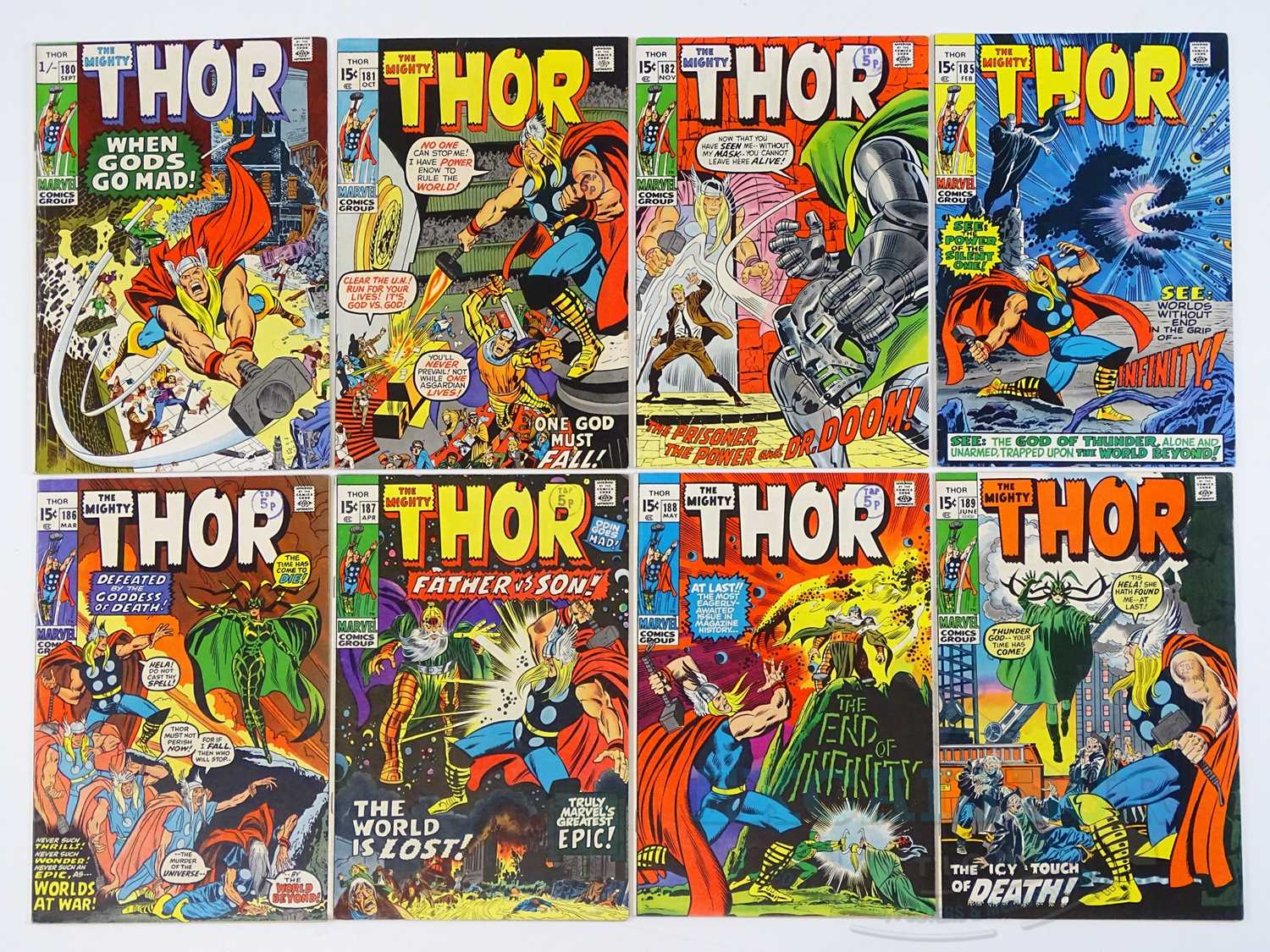 Lot 407 - MIGHTY THOR #180, 181, 182, 185, 186, 187, 188,...