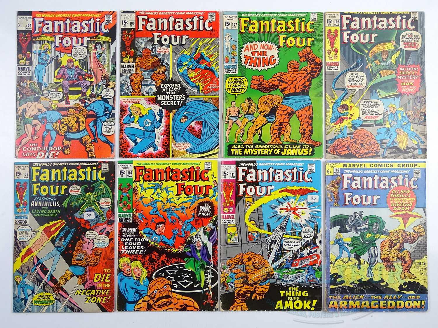 Lot 539 - FANTASTIC FOUR #104, 106, 107, 108, 109, 110,